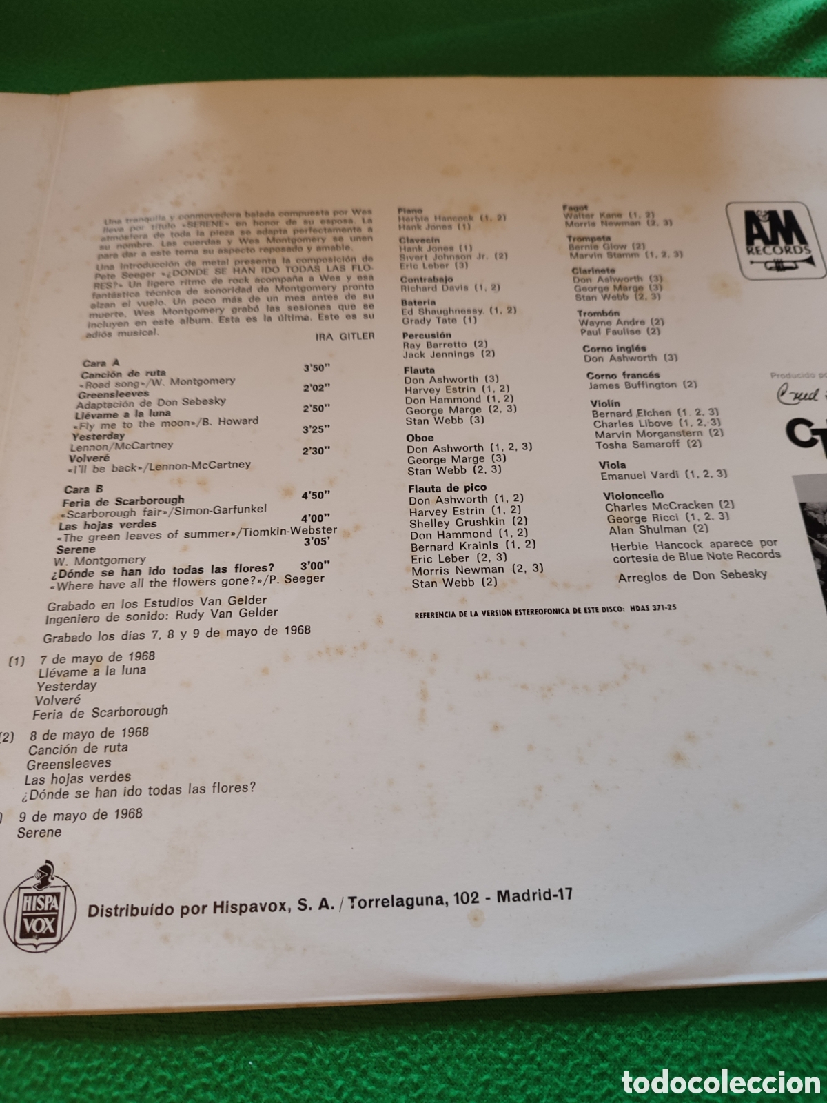 Discos de vinilo: Wes Montgomery - Canci&oacute;n de ruta - Foto 4