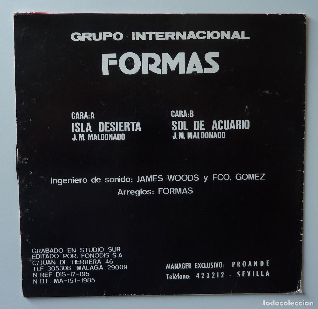 Discos de vinilo: FORMAS// SOL DE ACUARIO// 1985 // SINGLE - Foto 2