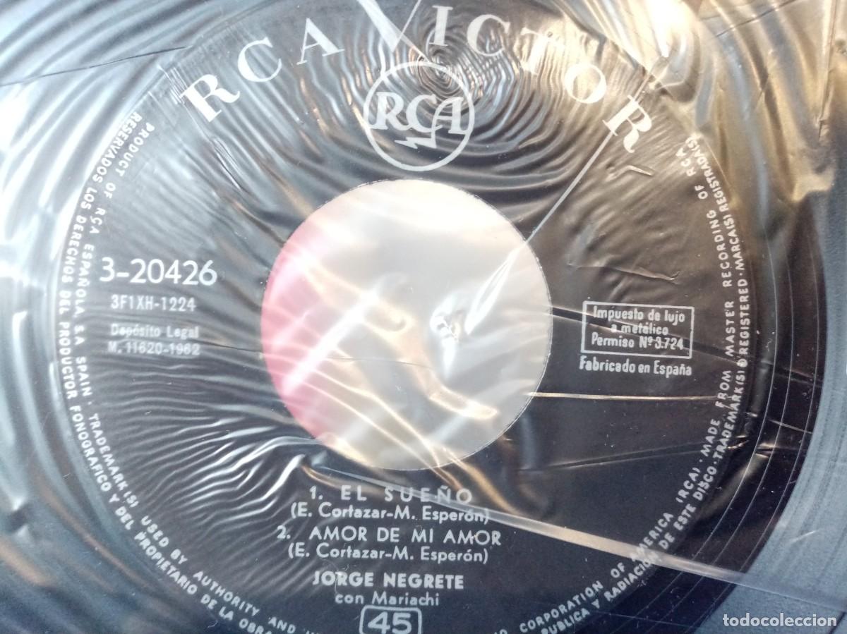 Discos de vinilo: SINGLE DE VINILO - JORGE NEGRETE - MUSICA - Foto 2