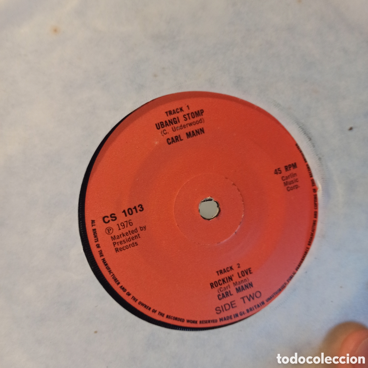 Discos de vinilo: Carl Mann &ndash; Ubangi Stomp / Rockin Love - Foto 1