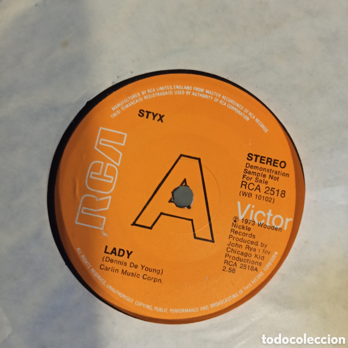 Discos de vinilo: Styx &ndash; Lady (Promo) - Foto 1