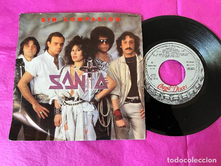 Discos de vinilo: SINGLE SANTA SIN COMPASION- DISCO PROMO 1985 - NUEVO. - Foto 2