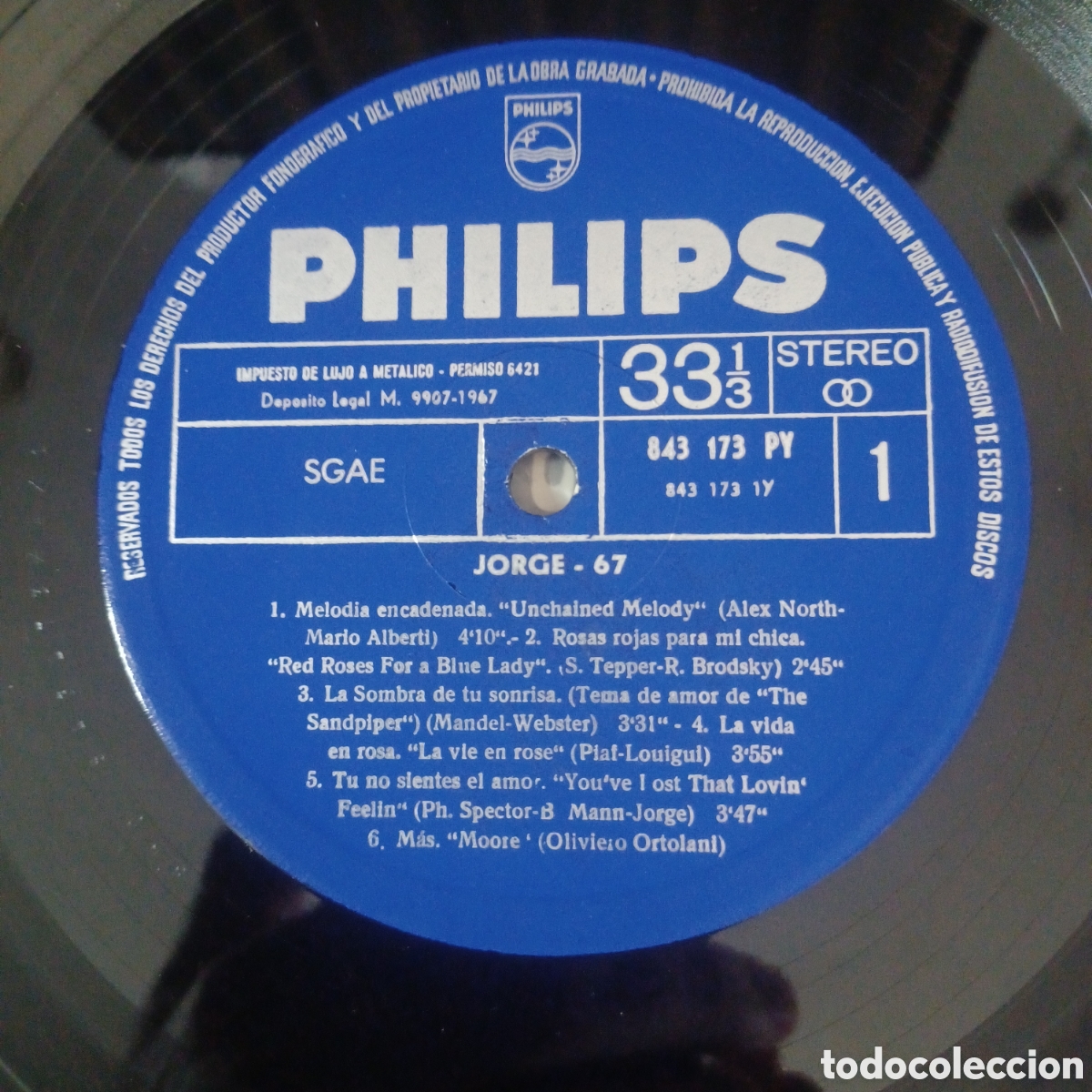 Discos de vinilo: RECITAL ( JORGE 67 ) LP. 1967 PHILIPS - Foto 3