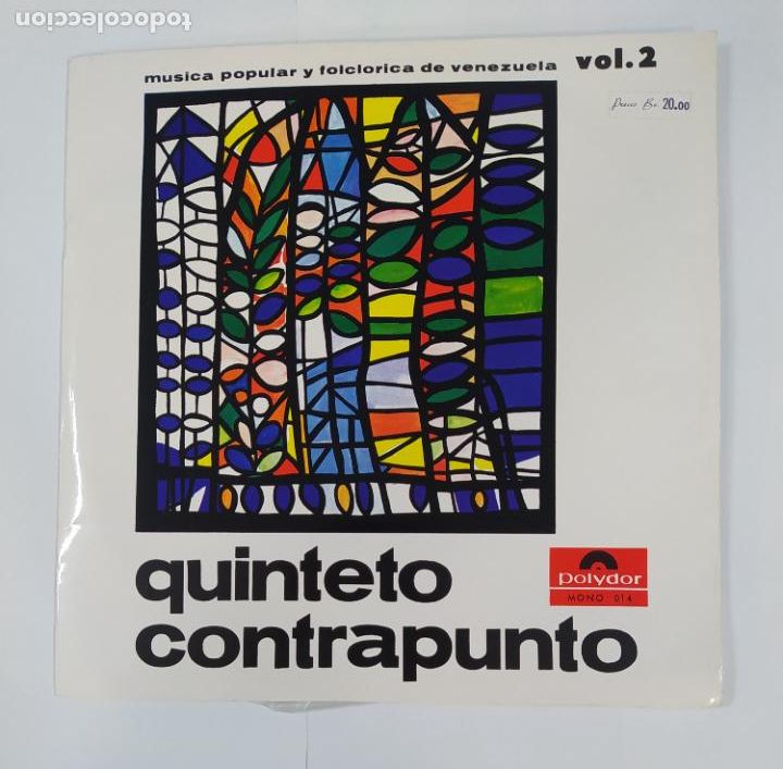 Disques de vinyle: Quinteto contrapunto. M&uacute;sica popular y folcl&oacute;rica de Venezuela. Vol 2. LP. TDKDA37