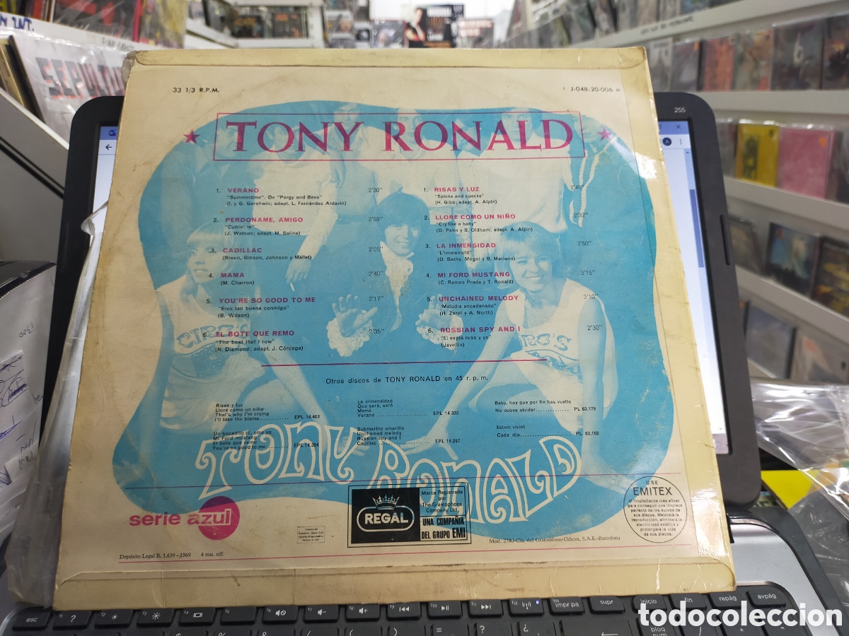 Discos de vinilo: Tony ronald LP 1969 escuchado - Foto 2