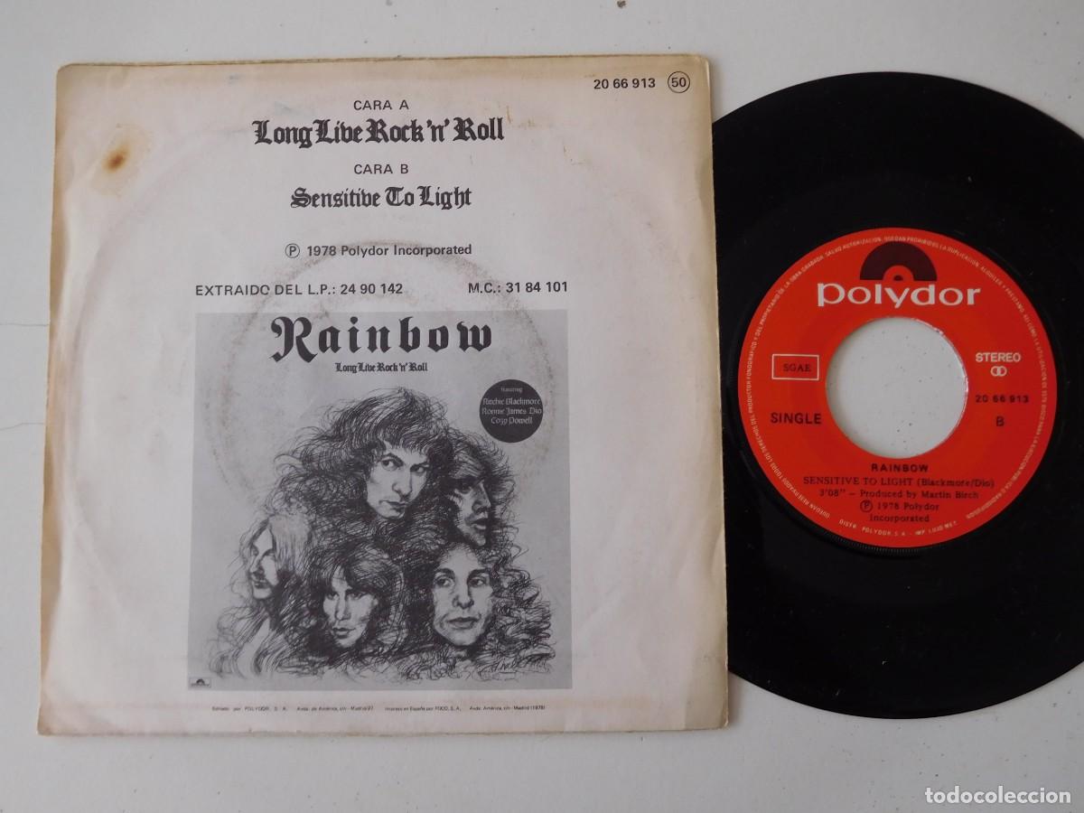 Discos de vinilo: Rainbow 7 Single. Long live rock and roll. Edici&oacute;n espa&ntilde;ola - Foto 2