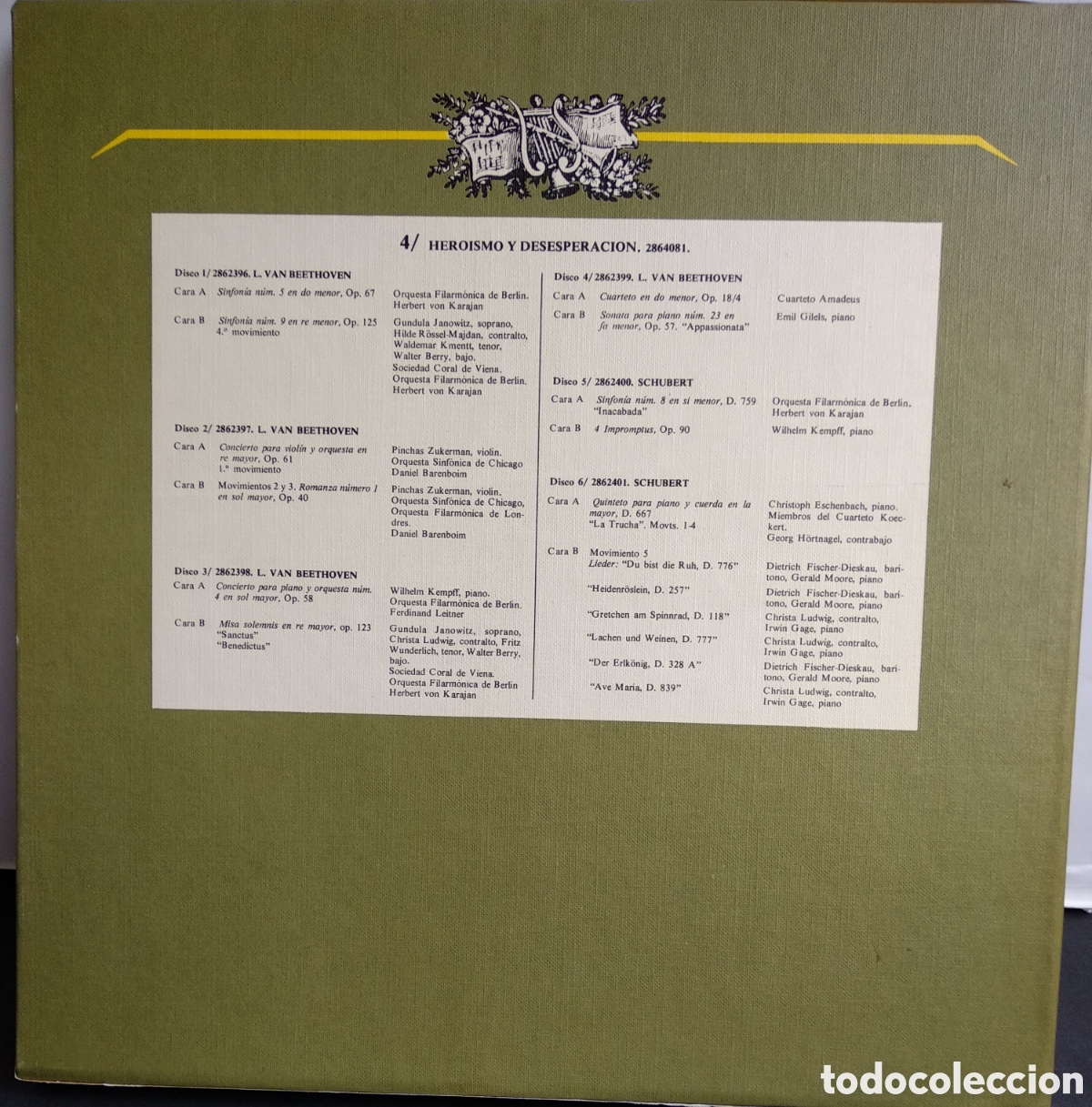 Discos de vinilo: DE BEETHOVEN A SCHUBERT, SPAIN, DEUTSCHE GRAMMOPHON, BOX - Foto 3