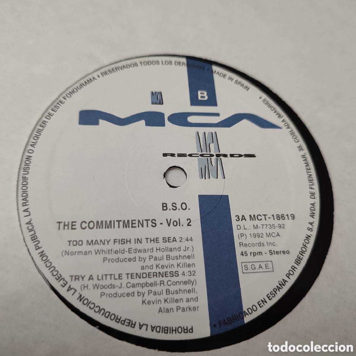 Discos de vinilo: Disco vinilo LP de la B.S.O. de The Commitments Vol. 2 ,primera edici&oacute;n espa&ntilde;ola de 1992 - Foto 3