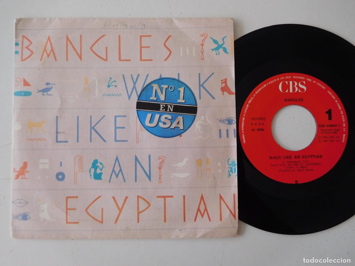 Discos de vinilo: Bangles 7 Single Walk like an egyptian. Edici&oacute;n espa&ntilde;ola - Foto 1