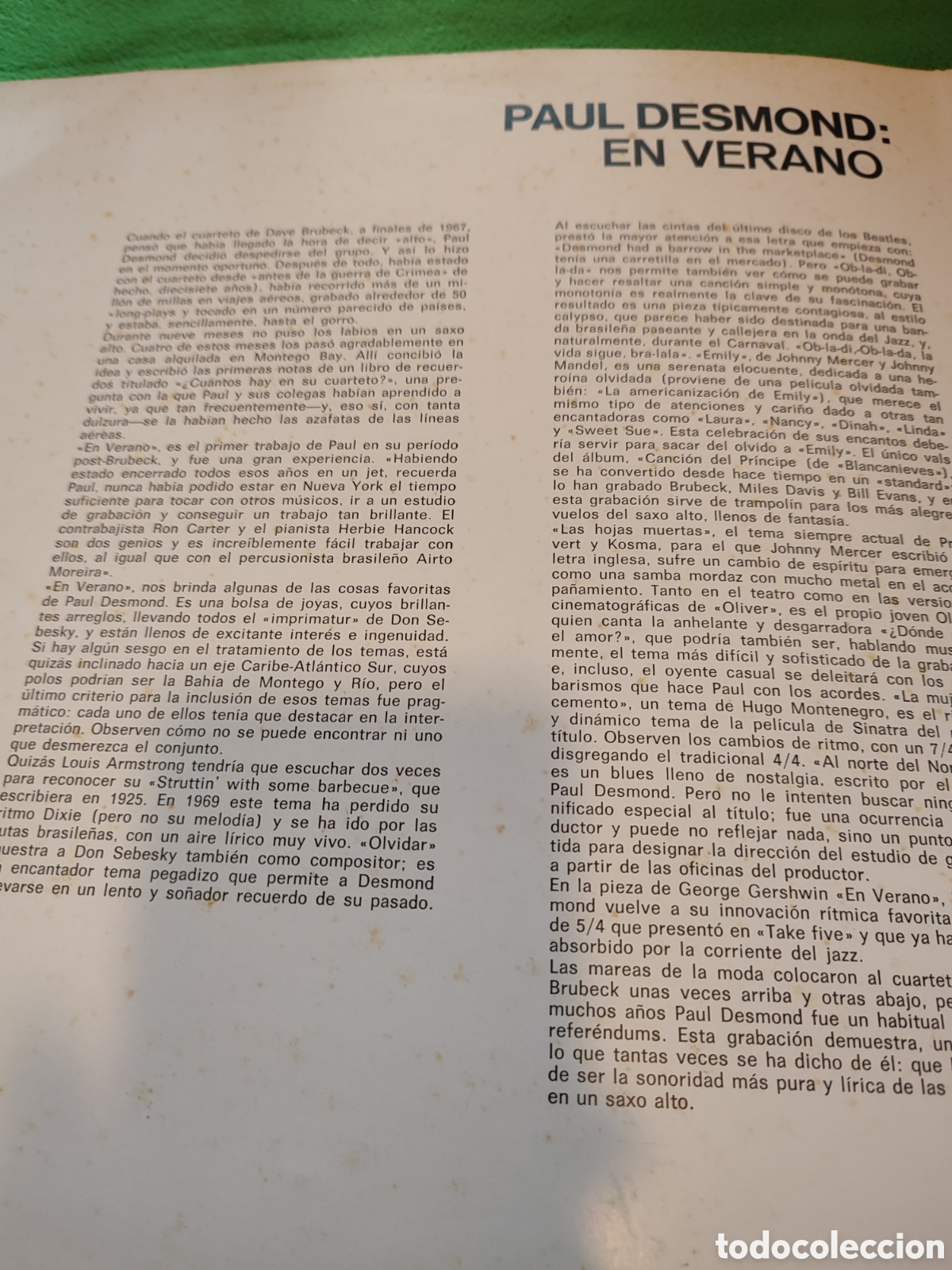 Discos de vinilo: Paul Desmond - En verano - Foto 3