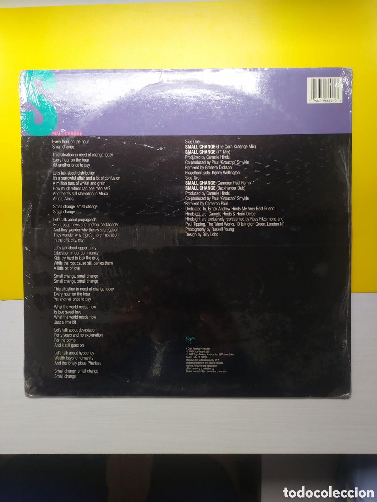 Discos de vinilo: Maxi single Hindsight.&nbsp;Small Change (Precintado) - Foto 2