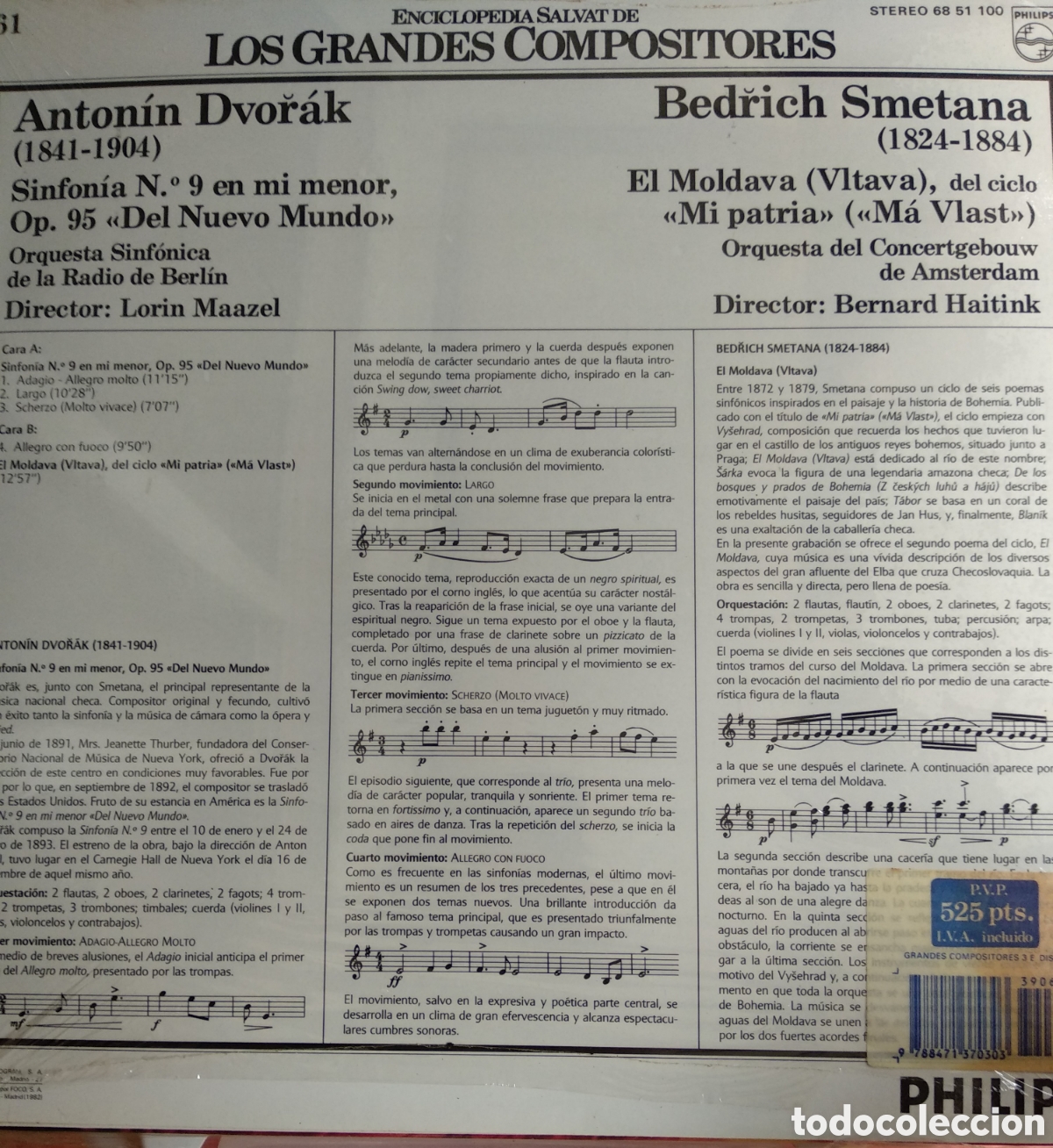 Discos de vinilo: ANTONIN DVORAK, SPAIN, PHILIPS, CT.1 - Foto 2