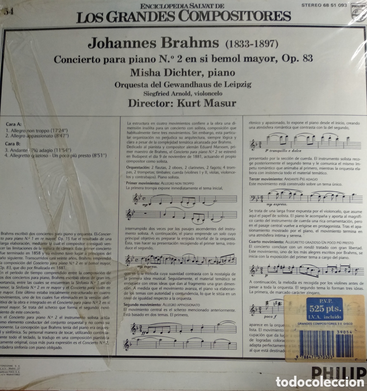 Discos de vinilo: JOHANNES BRAHMS, SPAIN PHILIPS, CT.1 - Foto 2