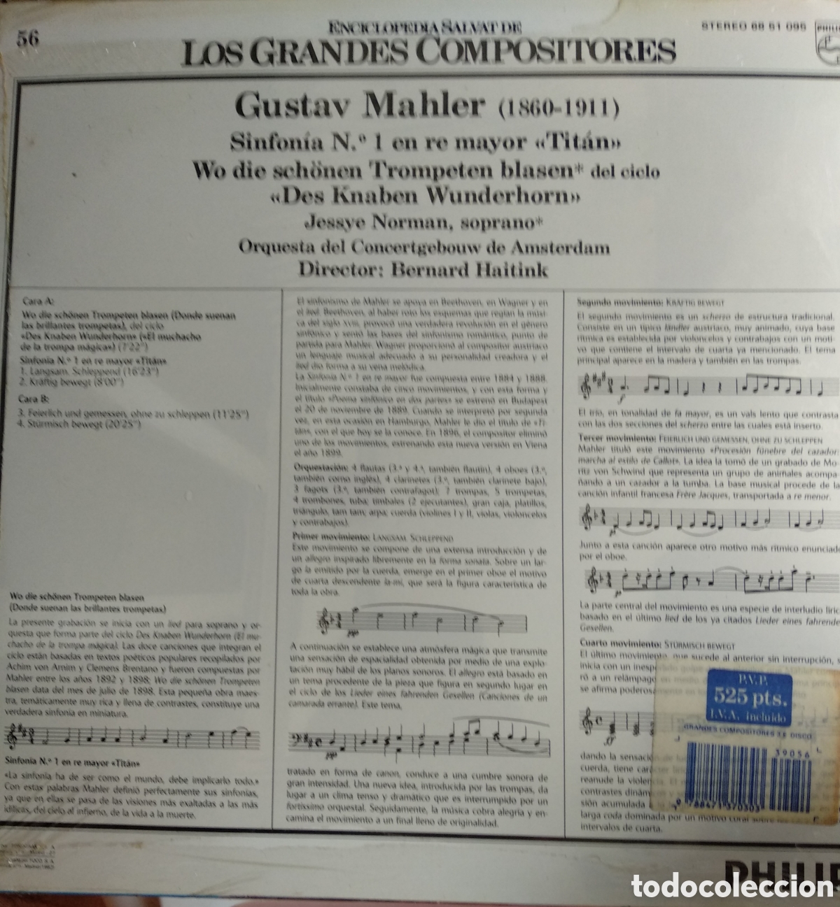 Discos de vinilo: GUSTAV MAHLER, SPAIN, PHILIPS, CT.1 - Foto 2