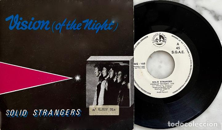 Discos de vinilo: SOLID STRANGERS. VISION ( OF THE NIGHT ). SINGLE ESPA&Ntilde;A 1986 - Foto 1