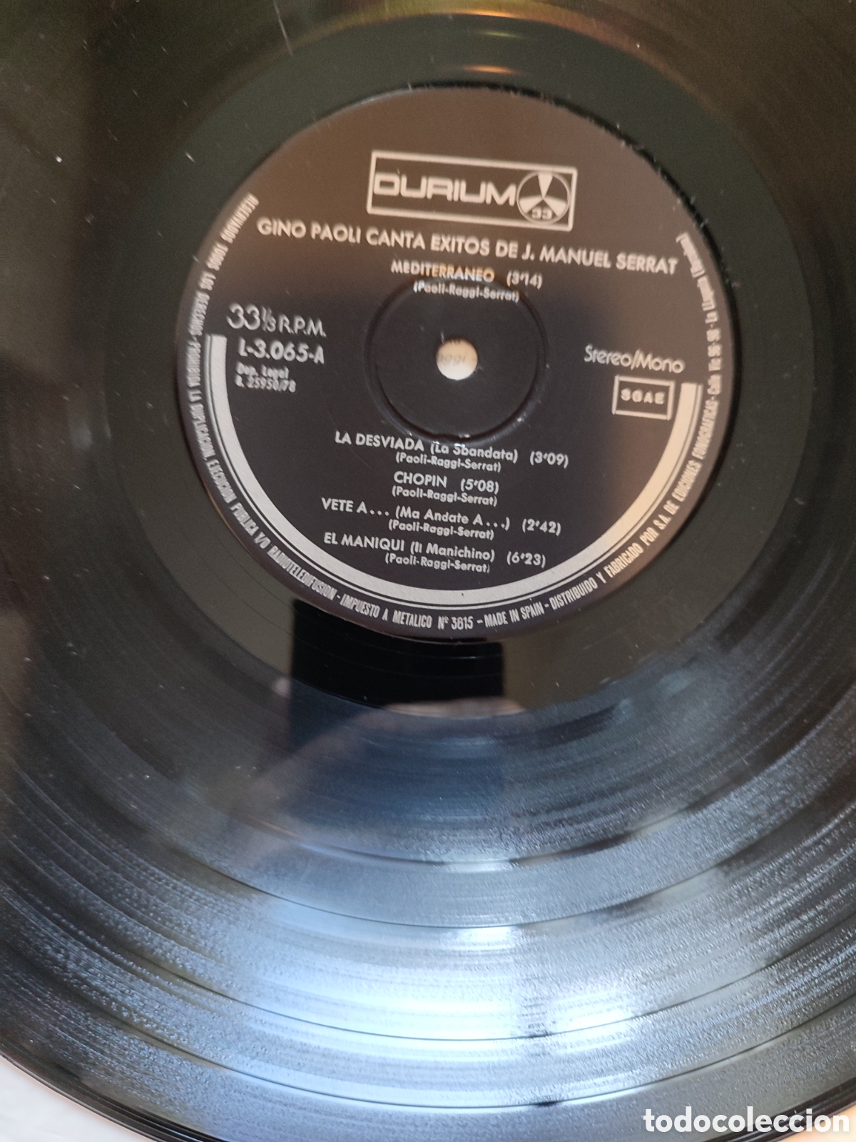 Discos de vinilo: Gino Paoli - Canta &eacute;xitos de Joan Manuel Serrat - Foto 3