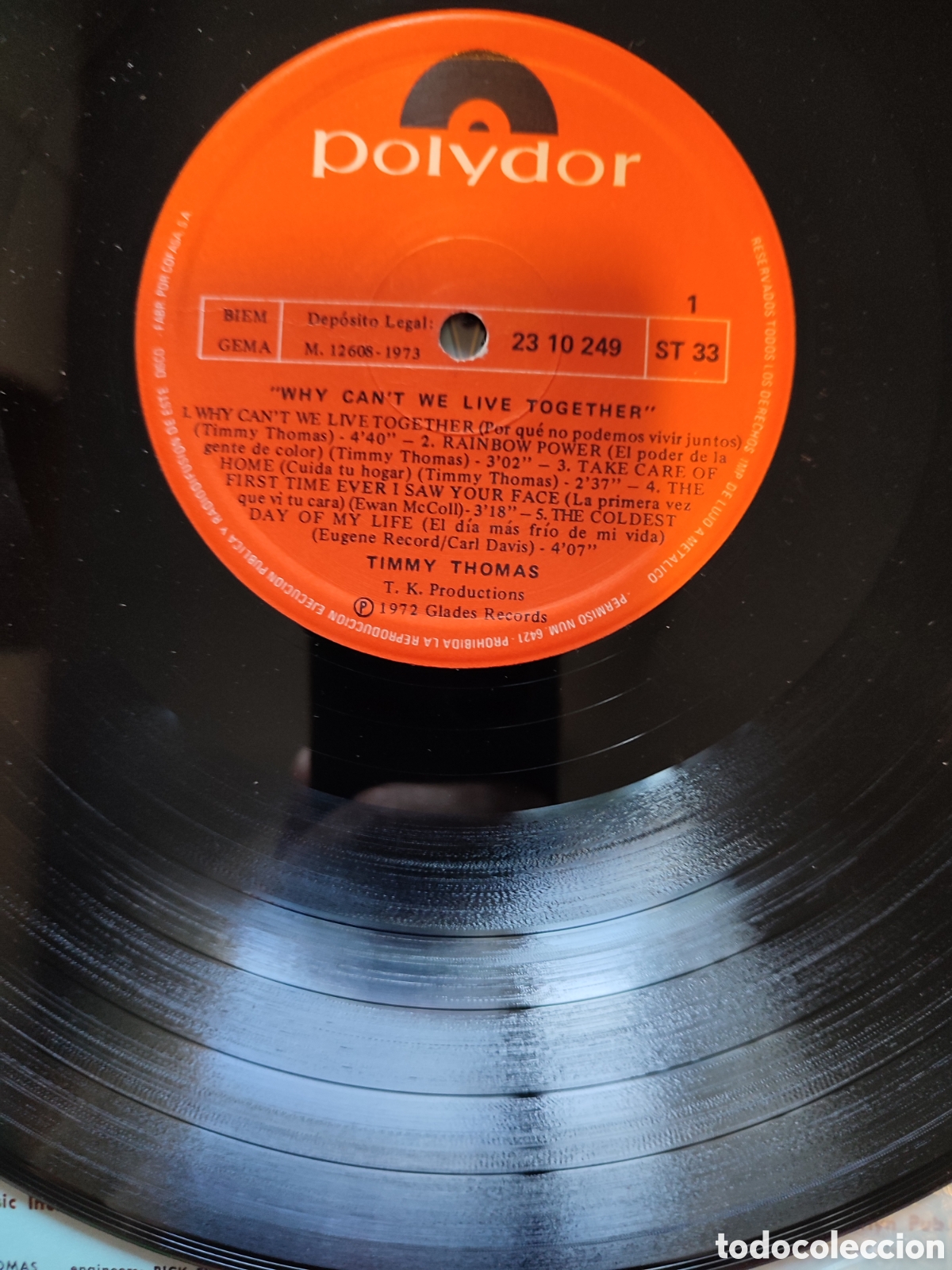 Discos de vinilo: Timmy Thomas - Why Cant we Live together - Foto 3