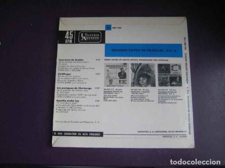 Discos de vinilo: Exitos De Pel&iacute;culas Vol. 3 - EP HISPAVOX 1964 - AL CAIOLA, FERRANTE TEICHER, - VERSION BEATLES - Foto 2
