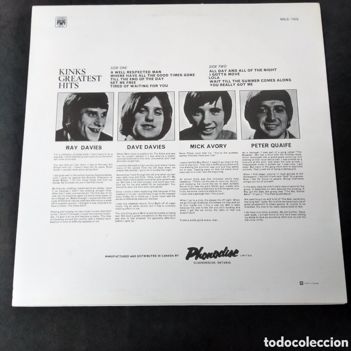 Discos de vinilo: KINKS - GREATEST HITS - LP - 1966 - Foto 2