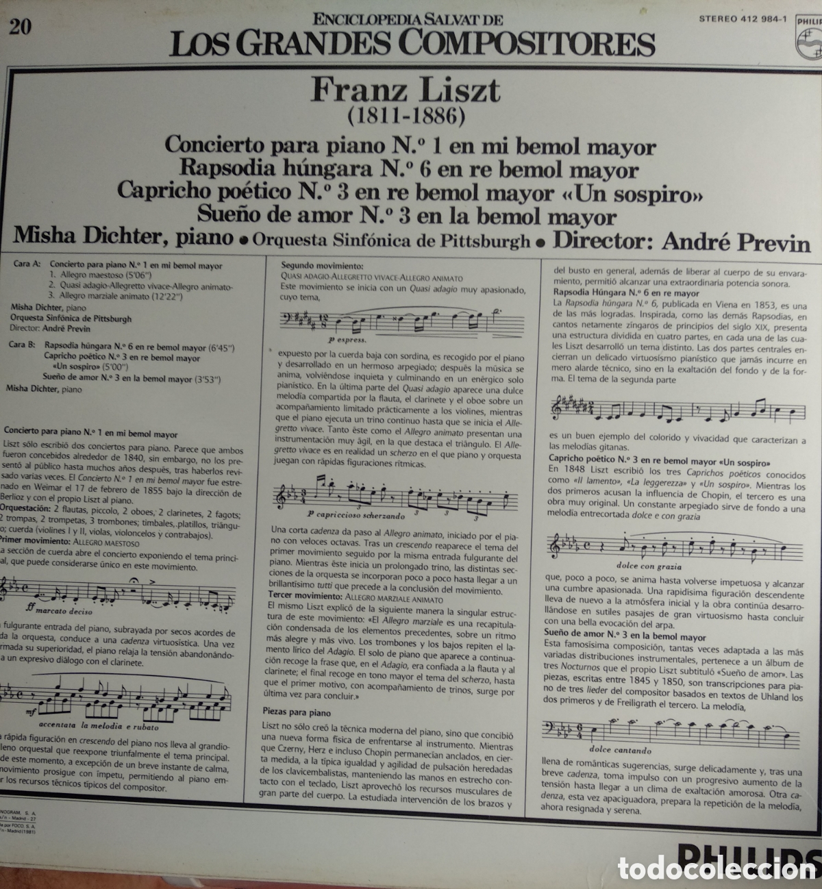 Discos de vinilo: FRANZ LISZT, SPAIN, PHILIPS, CT.1 - Foto 2