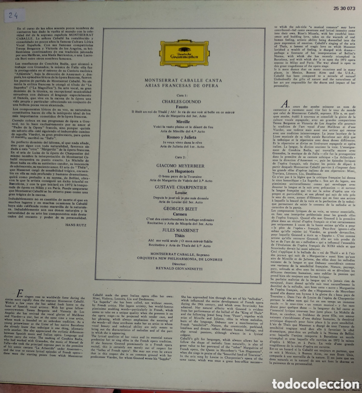 Discos de vinilo: MONTSERRAT CABALLE, SPAIN, PHILIPS, CT.2 - Foto 2