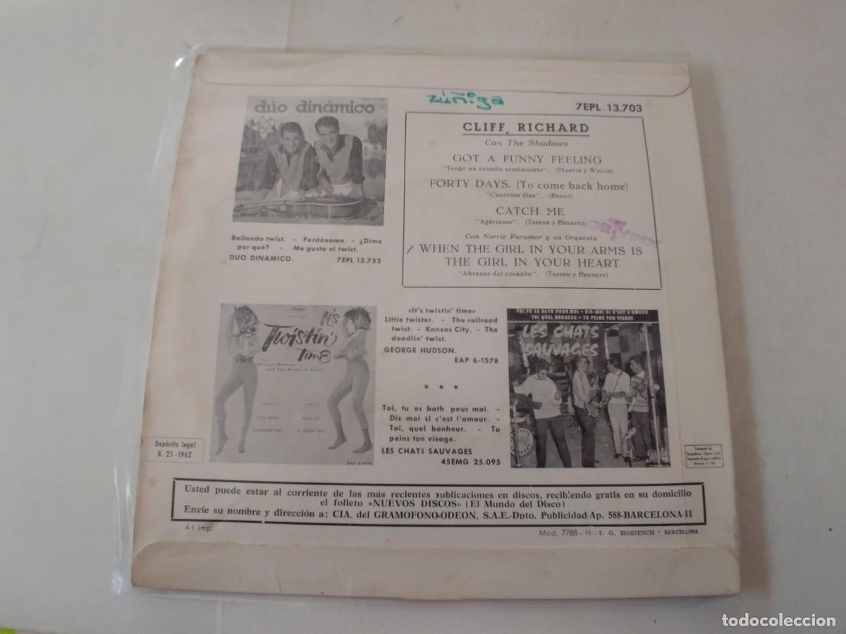 Discos de vinilo: CLIFF RICHARD-EP GOT A FUNNY FEELING +3 - Foto 2