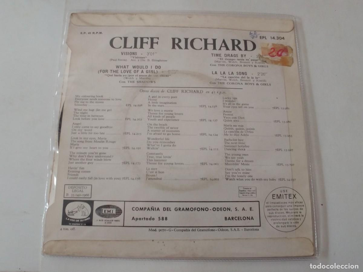Discos de vinilo: CLIFF RICHARD-EP VISIONS +3 - Foto 2