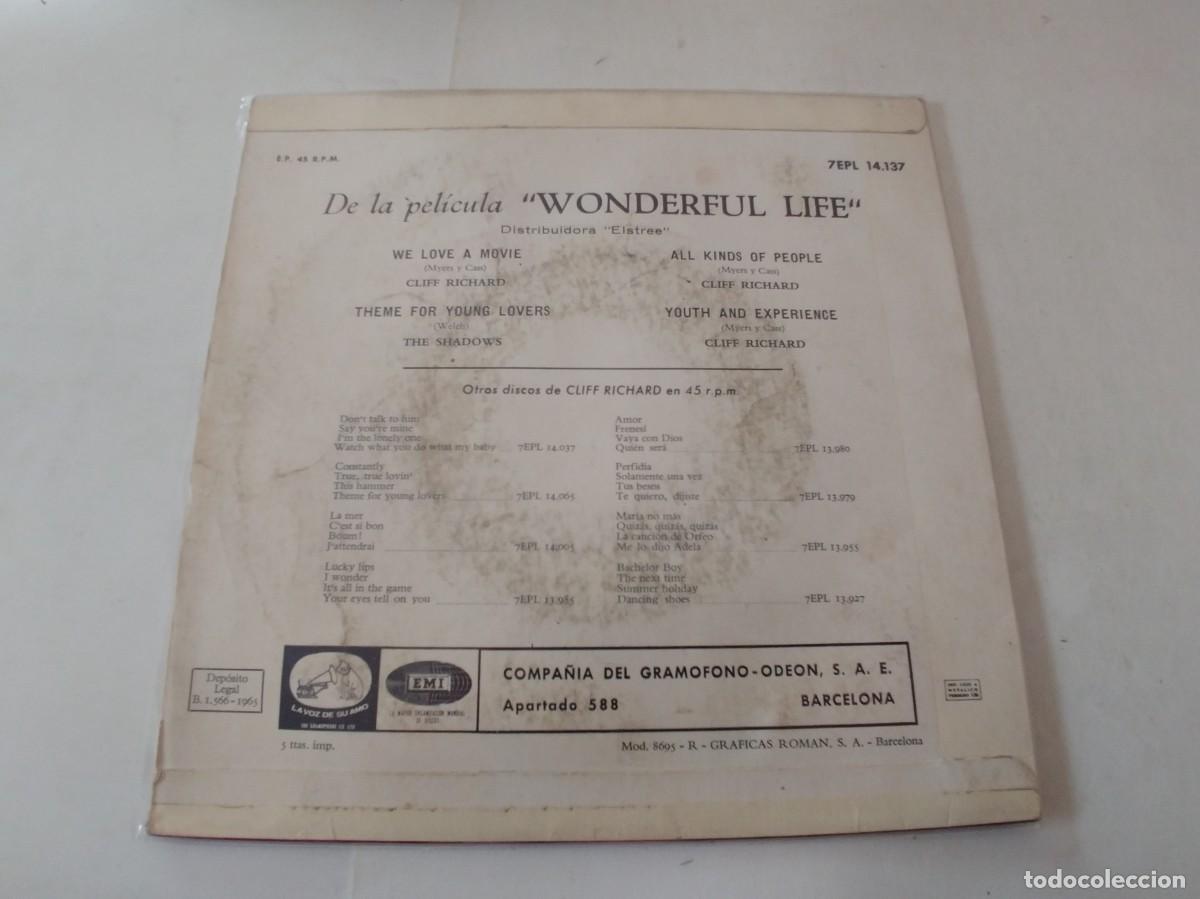 Discos de vinilo: CLIFF RICHARD-EP Wonderful Life - Foto 2