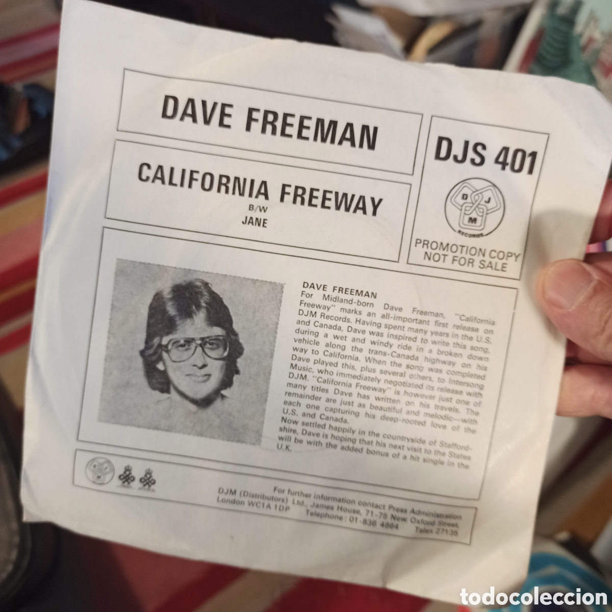 Discos de vinilo: Dave Freeman &lrm;&ndash; California Freeway (Promo) - Foto 1