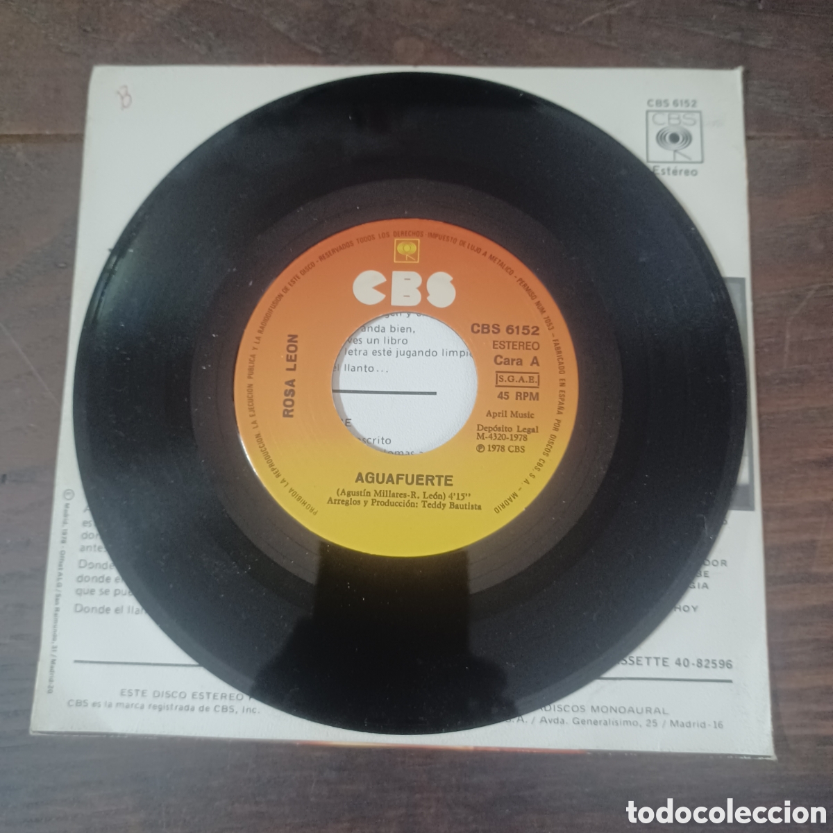 Discos de vinilo: ROSA LEON - AGUAFUERTE / LET IT BE 1978 CBS - Foto 4
