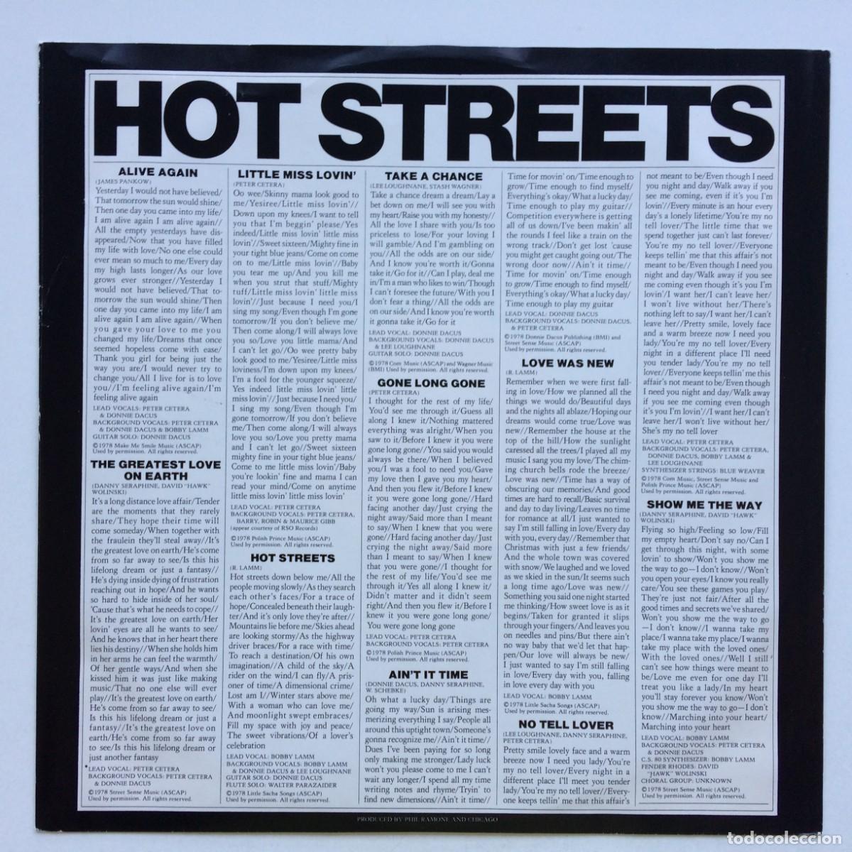 Discos de vinilo: Chicago &lrm;&ndash; Hot Streets , Holanda 1978 CBS - Foto 5