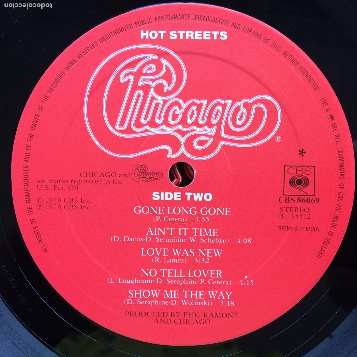Discos de vinilo: Chicago &lrm;&ndash; Hot Streets , Holanda 1978 CBS - Foto 7