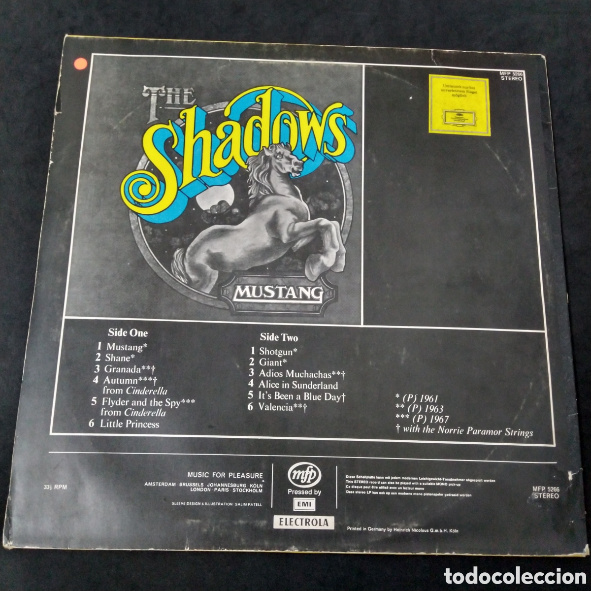 Discos de vinilo: THE SHADOWS - MUSTANG - LP - 1972 - Foto 2