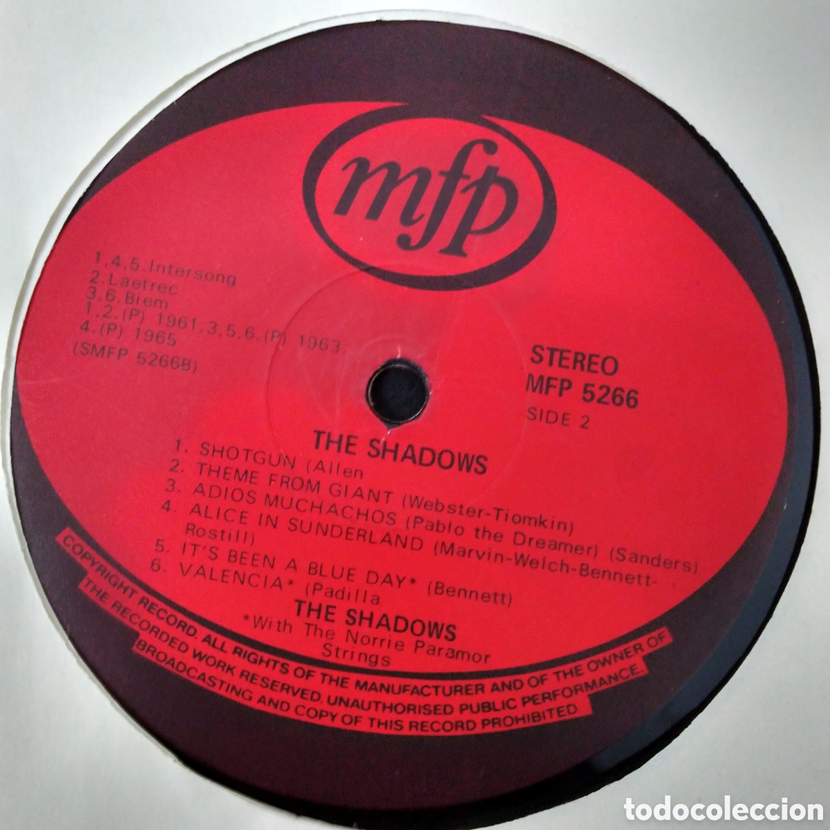 Discos de vinilo: THE SHADOWS - MUSTANG - LP - 1972 - Foto 5