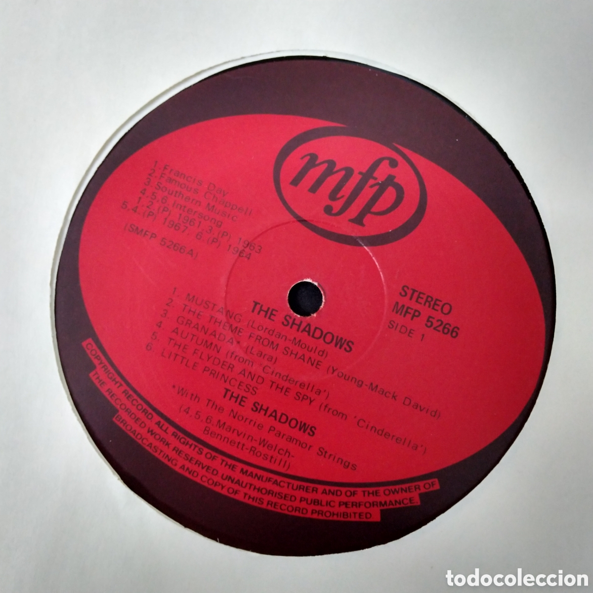 Discos de vinilo: THE SHADOWS - MUSTANG - LP - 1972 - Foto 6