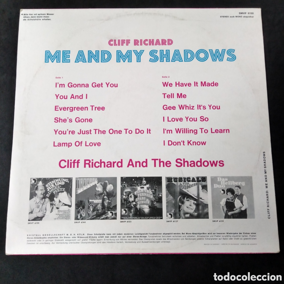 Discos de vinilo: THE SHADOWS - ME AND MY SHADOWS - LP - 1969 - Foto 2
