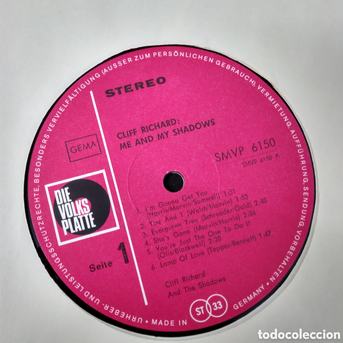 Discos de vinilo: THE SHADOWS - ME AND MY SHADOWS - LP - 1969 - Foto 3