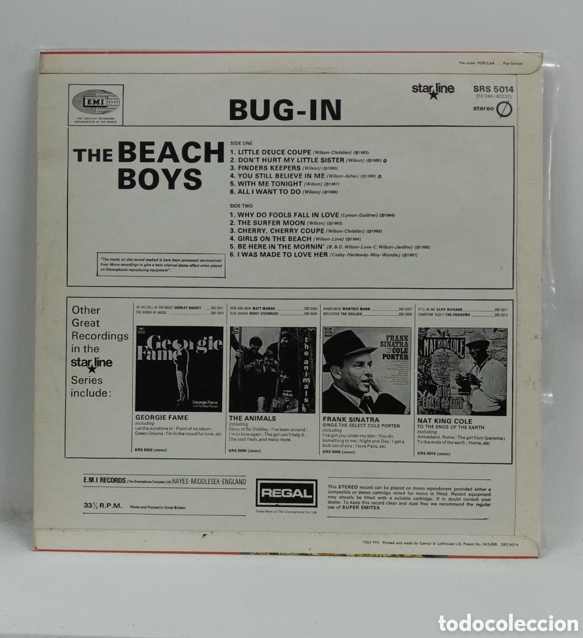 Discos de vinilo: THE BEACH BOYS &rdquo;BUG - IN&rdquo; LP. COMP. U.K. 1970 VG++ - Foto 2