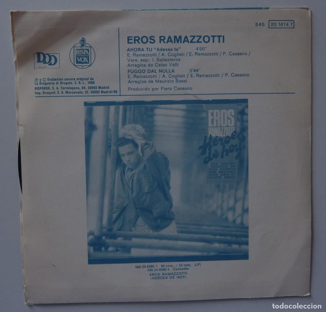 Discos de vinilo: EROS RAMAZZOTTI // AHORA TU // 1986 // SINGLE - Foto 2