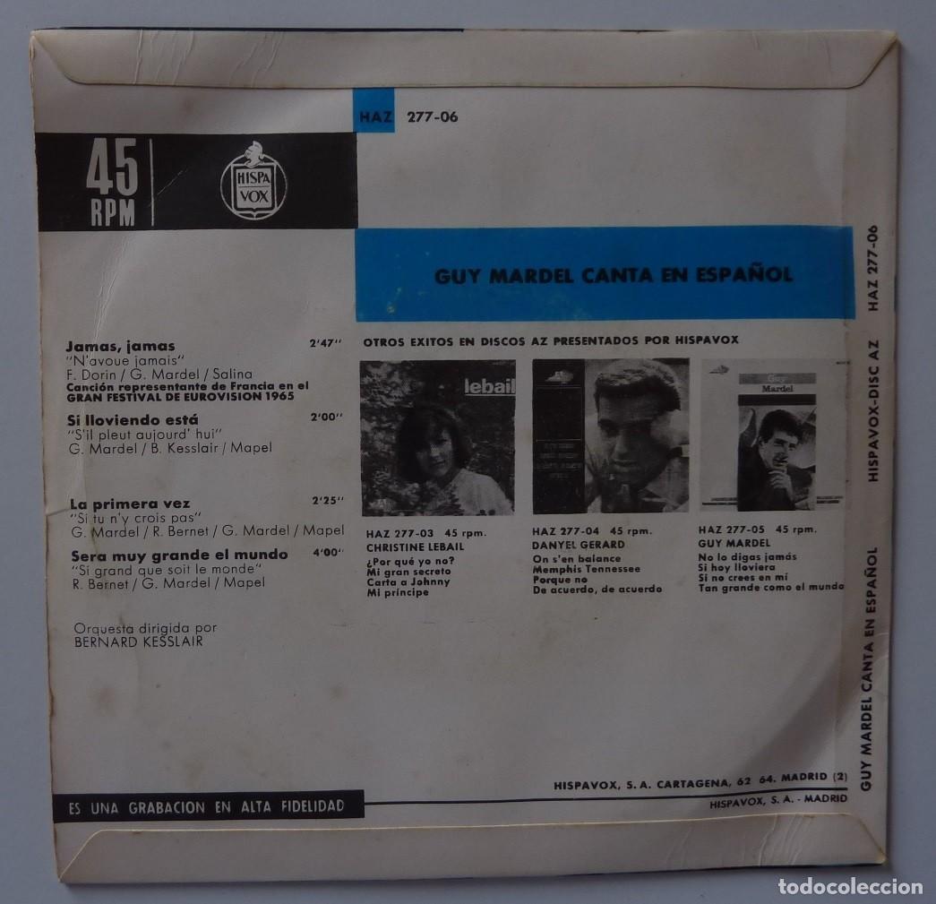 Discos de vinilo: GUY MARDEL // JAMAS JAMAS+3 // 1965 // EP - Foto 2