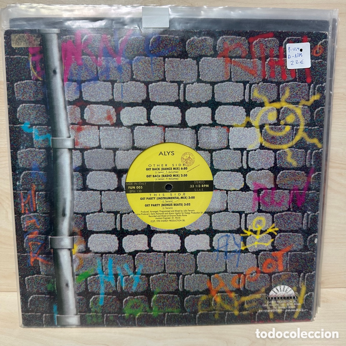 Discos de vinilo: Alys - Get Back / Get Party (12&rdquo;) - Foto 1