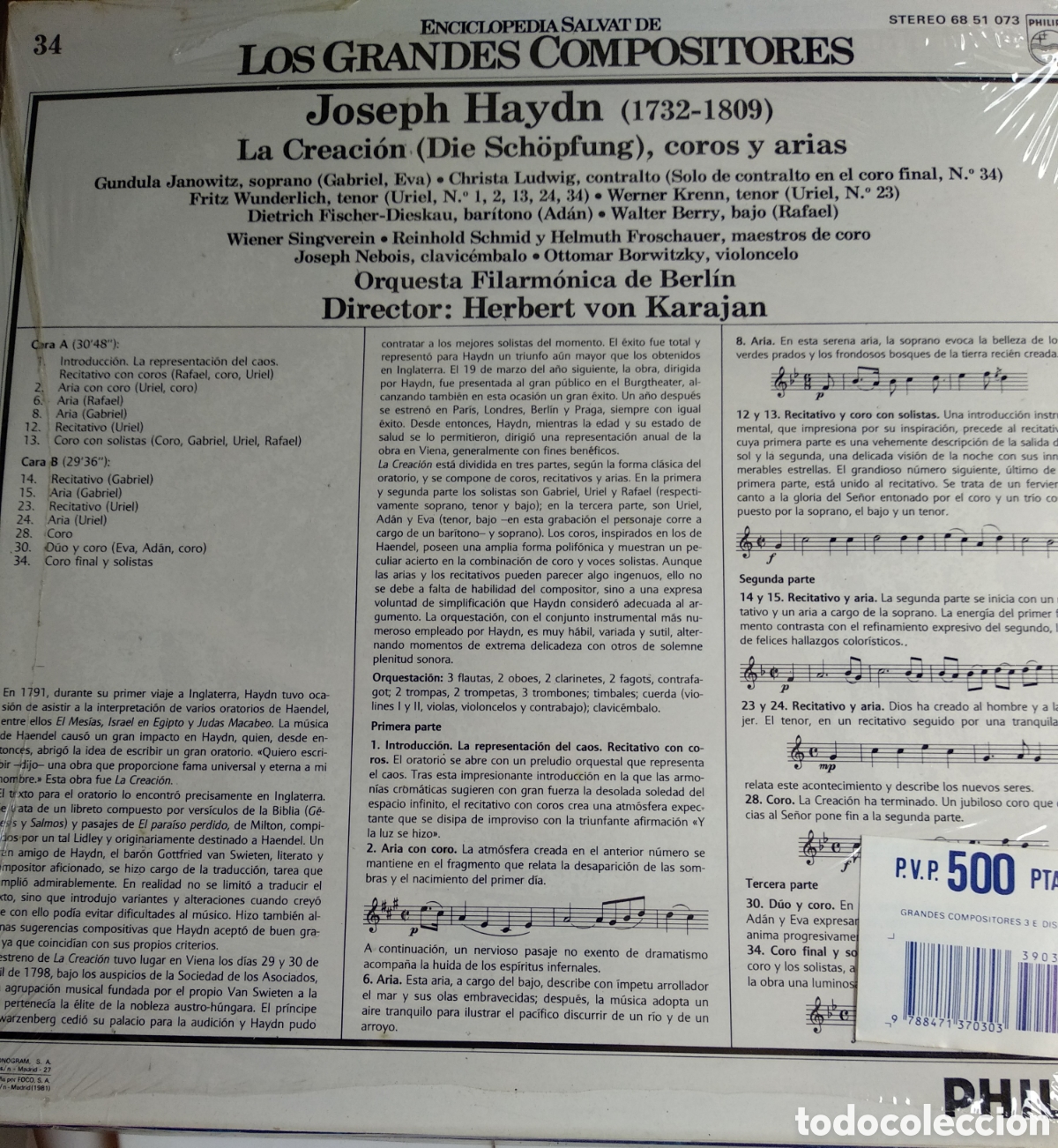 Discos de vinilo: JOSEPH HAYDN, SPAIN, PHILIPS, CT.1 - Foto 2