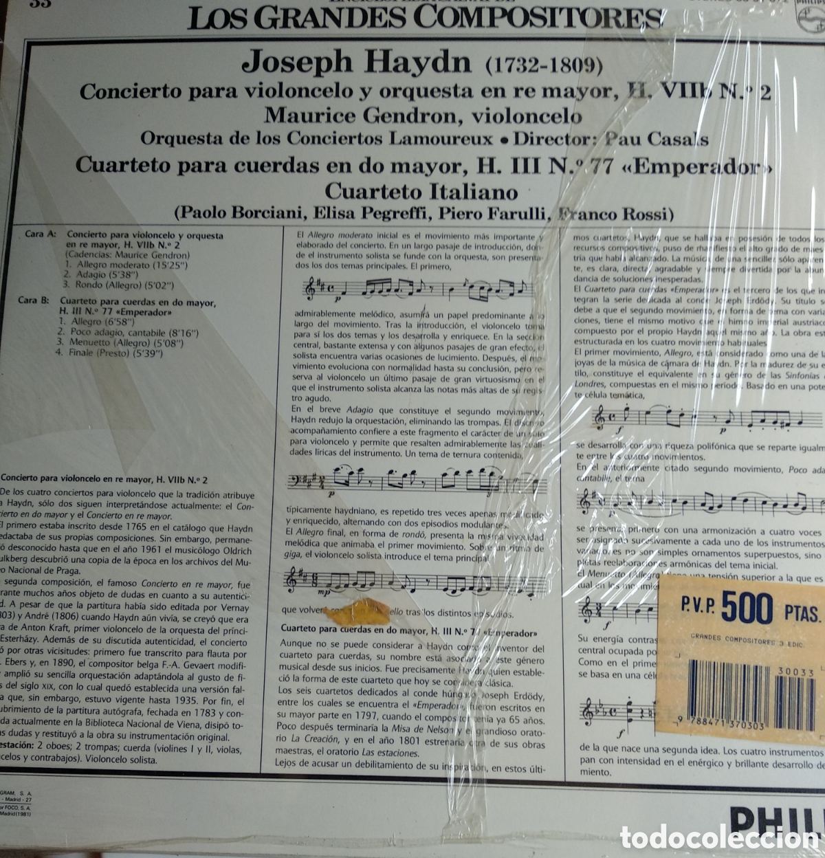 Discos de vinilo: JOSEPH HAYDN, SPAIN PHILIPS, CT.1 - Foto 2