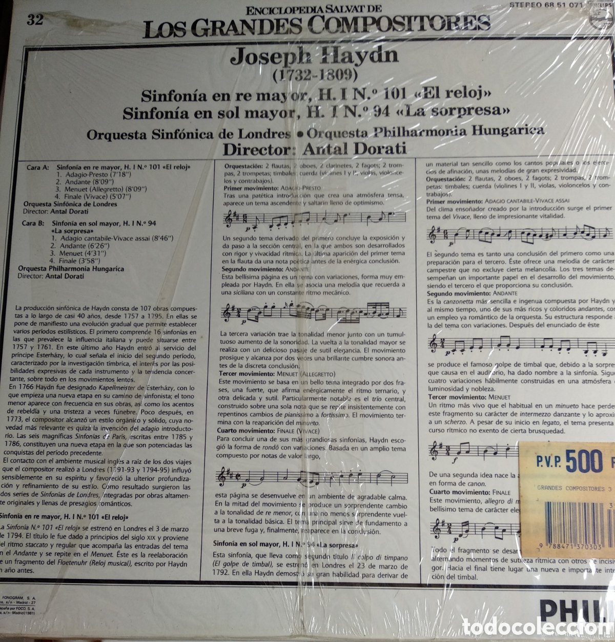 Discos de vinilo: JOSEP HAYDN, SPAIN, PHILIPS, CT.1 - Foto 2