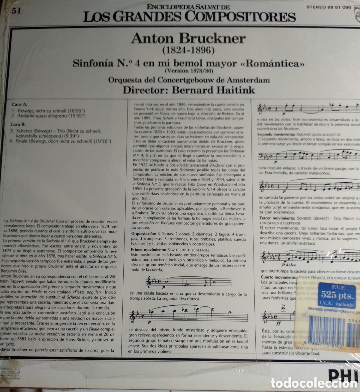 Discos de vinilo: ANTON BRUCKNER, SPAIN, PHILIPS, CT.1 - Foto 2
