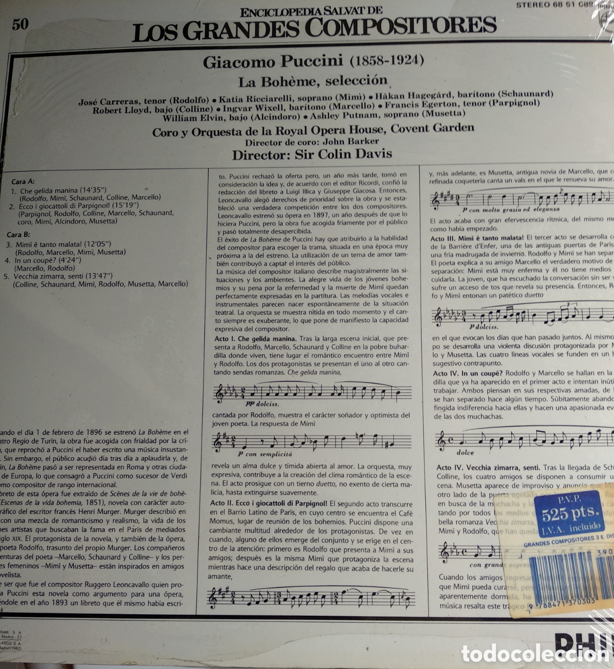 Discos de vinilo: GIACOMO PUCCINI, SPAIN, PHILIPS, CT.1 - Foto 2