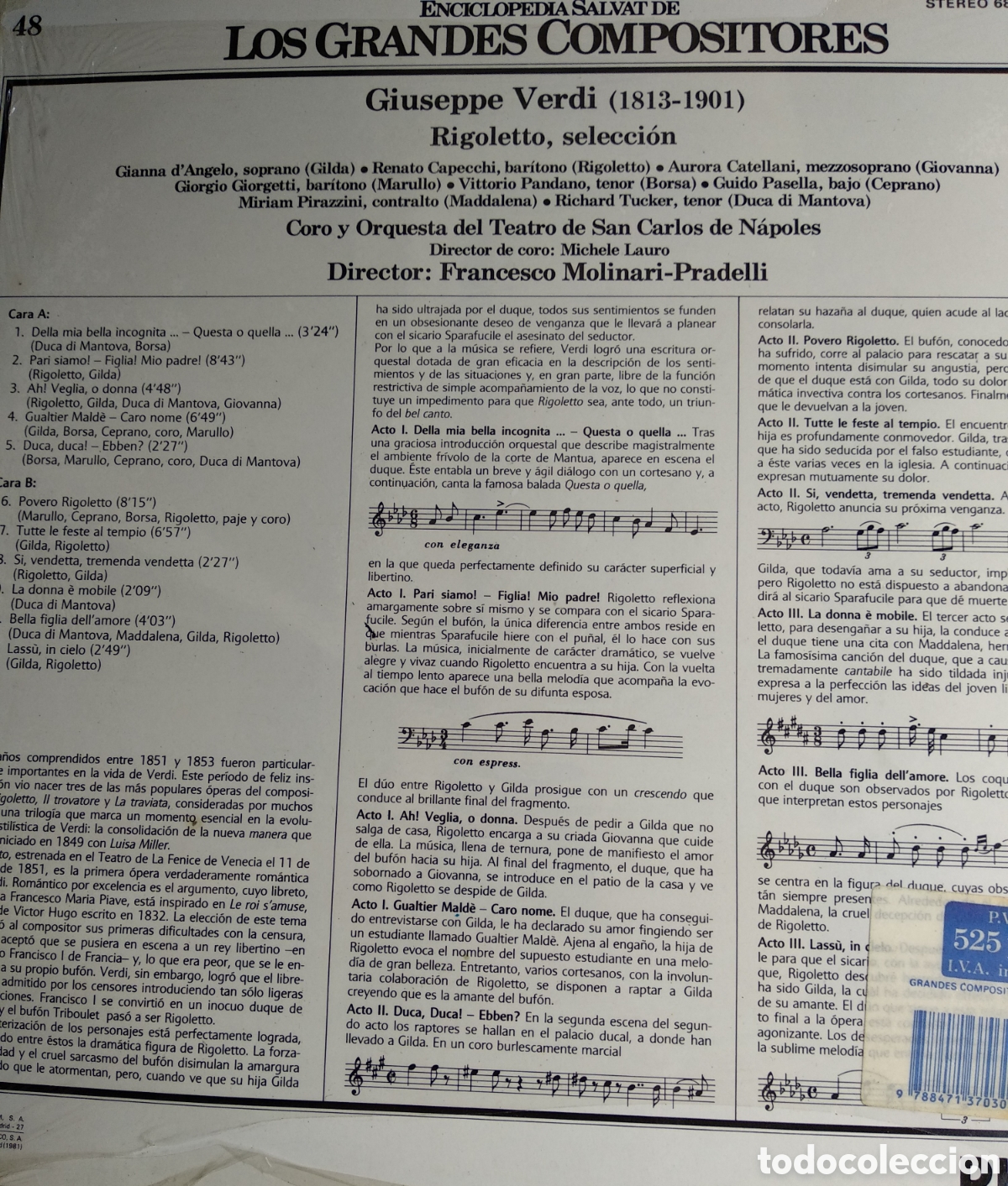 Discos de vinilo: GIUSEPPE VERDI, SPAIN, PHILIPS, CT.1 - Foto 2