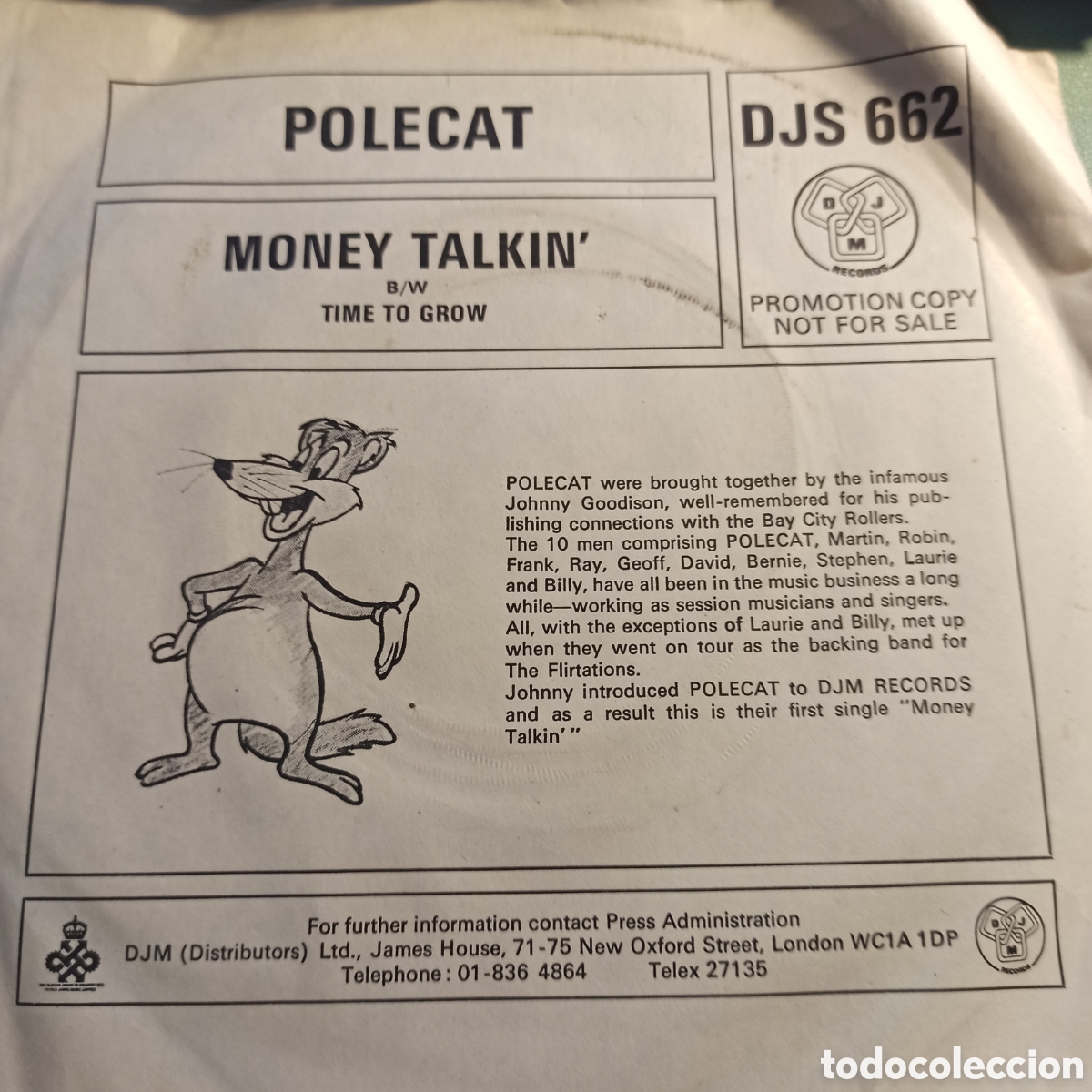 Discos de vinilo: Polecat &ndash; Money Talkin (Promo) - Foto 1