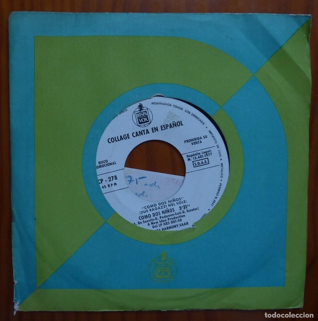 Discos de vinilo: COLLAGE / COMO DOS NI&Ntilde;OS / PROMOCIONAL / 1977 // SINGLE - Foto 1