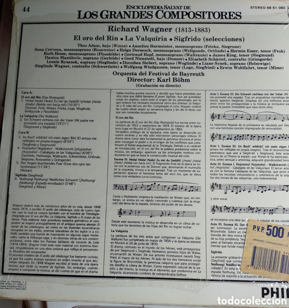 Discos de vinilo: RICHARD WAGNER, SPAIN PHILIPS, CT.1 - Foto 2
